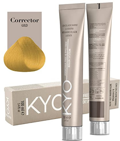 Kyo Hair Color 100 ml - Ammoniakfreie Haarfarbe angereichert mit Keratin und Meereskollagen (Korrektur gold)