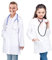 CoatCool Arztkittel für Kinder Baumwolle Laborkittel Junge Mädchen Chemie Labormantel Langarm Medizin Weiß Kostüm Doktor Mantel für Schüler Studium Labor, M