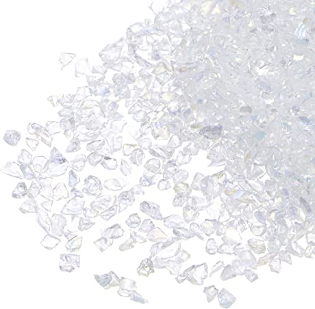 sourcing map 20g Glassplitter 2-4mm unregelmäßiges metallisches Glitterglas Dekoration Weiß