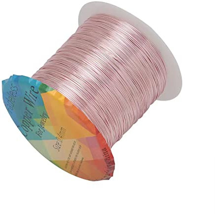 1640 Feet Copper Jewelry Wire 32 Gauge Craft Wire Tarnish Resistant Coil Jewelry Floral Making Metal Beading Wire Rose Gold for DIY Jewelry Making Supplies and Crafting
