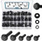 SATANTECH Kit de 272 pernos hexagonales de brida y tuercas, perno M6, pernos M8 x 1.25, M10-1.5, surtido de pernos métricos, aleación de acero clase 10.9 chapado en zinc negro, rosca gruesa completa