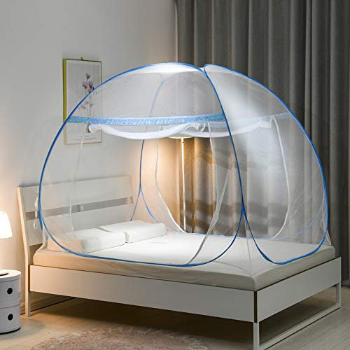 Mongolian Yurt Mosquito Net Folding Mosquito Curtain for Adults and Children Tent Mosquito Net Bed Awning Quality Mesh- Full-Bottom