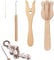 Lucet Tool | Geflochtene Holzwerkzeuge für die Teppichherstellung | Webwerkzeuge mit Big Eye Nadel, tragbare Strickgabel Set, Lucet Gabel Häkeln, Holzgabel Flechter Kit für Stricken Handwerk