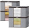 Lifewit 50L Clothes Storage Boxes, Storage Bags Moving Boxes Wardrobe Storage Organiser with Reinforced Handle Sturdy Fabric Clear Window for Clothing Bedding Sweater T-Shirt, 4 Pack, Light Grey