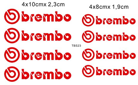 Red Brake car Caliper Stickers Compatible with Brembo Calipers TBS23