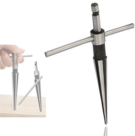 ieron Alesatore conico esagonale da 5 mm-22 mm, a forma di T, strumento per la lavorazione del legno, in acciaio al carbonio, fresa manuale, per fori conici, semplici fori per viti