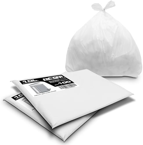 RE-GEN Sacs poubelle transparents pour petite cuisine et salle de bain, gamme Essential, 10 L, sacs poubelle transparents (2 paquets, 200 sacs), usage quotidien, au bureau et à la maison | Sacs poubel