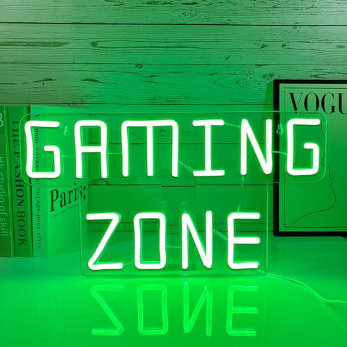 PILOYINDE Gaming Zone Neon Sign Game Neon Signs for Wall Decoration Neon Lights for Bedroom Holiday Gifts Game Decoration Led Sign