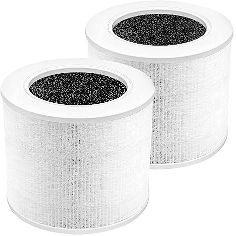 Compatible For LEVOIT-Core Mini-RF Air Purifier HEPA 360Degree Filtration Activated Carbon Filtration System 2 Pack True HEPA Filter Activated Carbon Filter Air Purification-fragrance Sponge Room