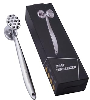 OhanaBeach® batticarne,Tritacarne bifacciale in Acciaio Inox per la tenerizzazione di cotolette, braciole e bistecche.
