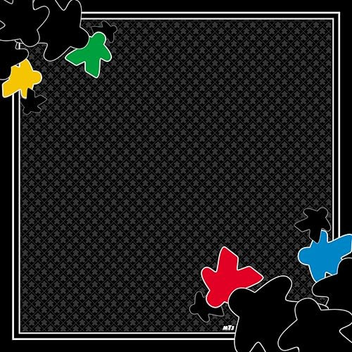 MTJ® Tapis de Jeux Prestige Meeple (Noir) 70x 70 cm - Jersey néoprène - Fabriqué en France