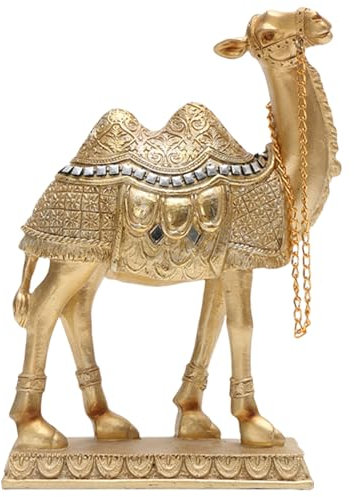 MOIDHSAG Dekorative Messing-Töne Kamel-Statue, kleiner Schreibtisch-Ornament und Büroästhetik