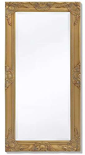 prissent WandSpiegel 100x50 cm Golden Eitelkeitsspiegel Garderobenspiegel Modern Spiegel Schlafzimmer Spiegel Badezimmerspiegel Mirror Wall Flurspiegel Holz, Glas und Holzwerkstoffe