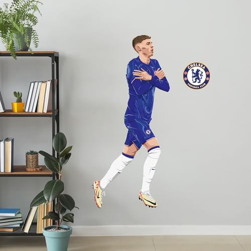 Chelsea Football Club – Cole Palmer 24–25 Illustration Wandaufkleber (120 cm Höhe x 45 cm Breite)