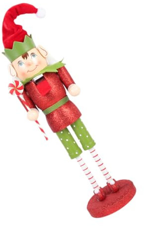 RORPOIR Nussknackerfiguren aus Holz Natur Traditioneller Weihnachtsnussknacker für Dekoration Kleiner Nussknacker als Tischornament für Kaminsims oder Regal