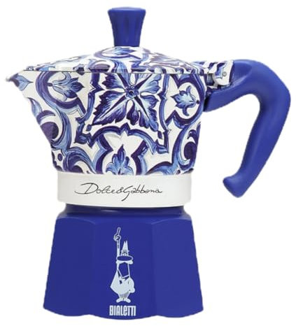 Bialetti Dolce & Gabbana Mocinduction Blue Mediterraneo 4 tazze a induzione (caffettiera, espresso Makinetta)