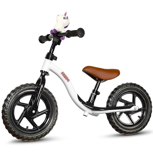 KRIDDO Balance Bike for Toddlers 2 Years Age 24 Months to 5 Years Early Learning Interactive Push Bike with Stable Balance Gift Bike for 2-5 Boys Girls White