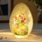 Osterdeko Crackle Ostereier mit LED Licht, Ostern Deko LED Crackled Glas Ostereier Nachtlicht mit Blume, Osterdeko Innen Tischdeko Leuchtende Osterei für Frühlingsdeko Ostergeschenke (A)