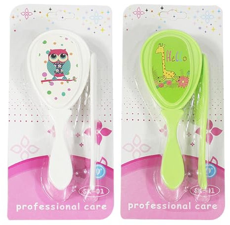 Ungtyb Baby Hair Brush, Soft Bristle Comb, Safety Design, Scalp Care Set, Gentle Grooming for Newborns for Sensitive Skin Ideal for Cradle Cap Perfect for Daily Use, 8.27 x 4.13 x 1.18 in