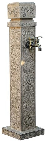 Grifo de columna antiguo para exteriores, columna de agua de jardín de villa, grifo de salida de agua doble, anticongelante y duradero