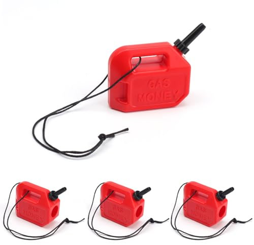 MYLERCT Tankgutschein, 4 Stück Benzinkanister Weihnachtsbaum, Rot Führerschein Geschenk, mit Seil zum Aufhängen, Kreativ und Einzigartig, für Dekoration, Verschenken