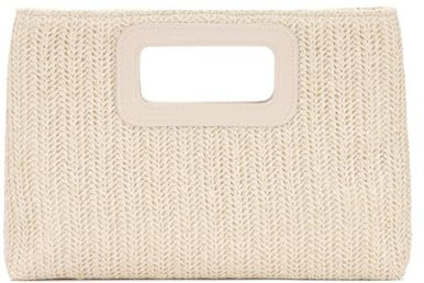 LHHMZ Women’s Top Handle Straw Clutch Handbag Raffia Evening Bag Summer Beach Travel Bags With Chain