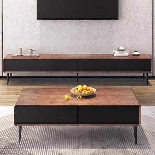 Easnuroz Meuble TV Meuble TV Moderne 160-240cm avec Pieds en Métal Meuble TV avec Tiroir De Rangement Et Étagères pour Le Salon(Brown-A,160 * 35 * 24cm)