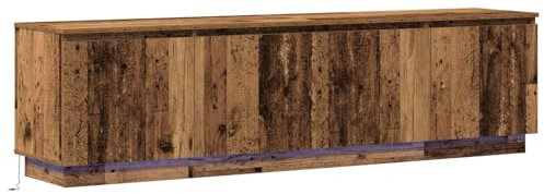 vidaXL Meuble TV avec LED Bois Vieilli 180x38x49 cm Bois d'ingénierie