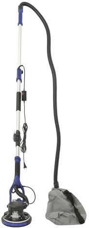 Smerigliatrice per muro a secco con aspirazione, manico pieghevole, illuminazione a LED, 850 W, regolabile a 90°, levigatrice da parete e soffitto, 6 velocità regolabile, 6, autoadesivo, carta vetrata