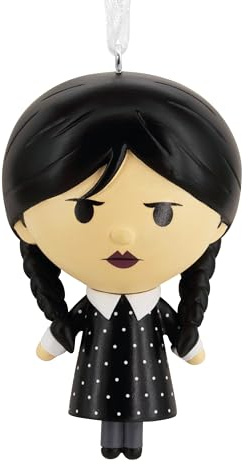 Hallmark Wednesday Hanging Ornament, Tree Decoration, Christmas, Halloween, Black | Durable Resin Tree Decoration for Christmas or Halloween, 1 Ornament, Compact Size H3.8cm by W7.6cm by D3.8cm
