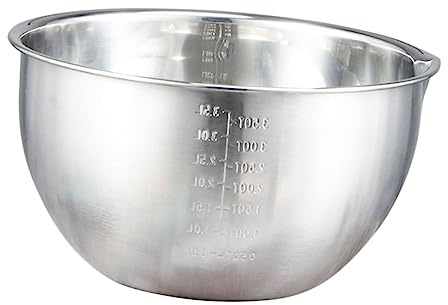 FIXOSHEE Bol à Pâtisserie Inox 2,0 L avec Bec Verseur et Graduation Bol Mélangeur à Œufs en Acier Inoxydable Usage la Cuisine et Pâtisserie pour Préparation Culinaire