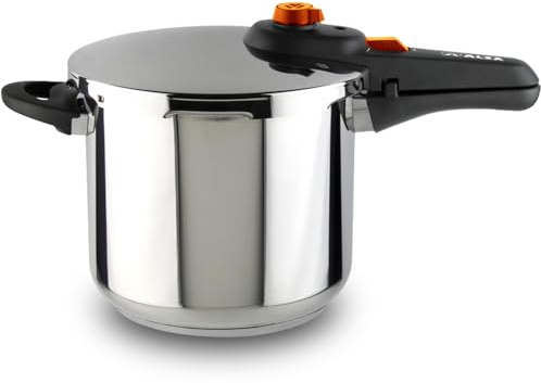 Alza Syma Autocuiseur express rapide, 8 litres, acier inoxydable 18/10, 5 systèmes de sécurité, tous types de cuisinières, induction, position dévaporateur