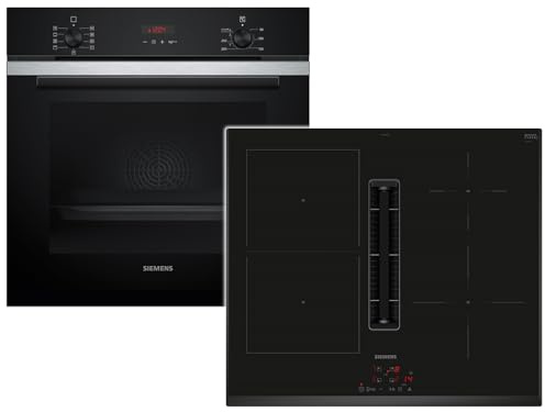 Siemens Set PQ226EA51Z Pyrolyse Backofen Deep black inox HB271ABB3 + Induktionskochfeldabzug ED651BS16E