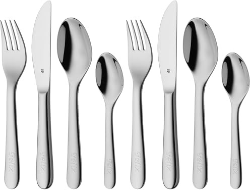WMF Kinderbesteck Set Gravurbesteck, 4-teilig, Kinderbesteck Edelstahl, Besteck Kinder ab 3 Jahre, Cromargan poliert, spülmaschinengeeignet (Packung mit 2)