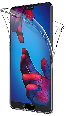 AICEK Kompatibel mit Huawei P20 Hülle, 360°Full Body Transparent Silikon Schutzhülle Case Durchsichtige TPU Bumper Handyhülle