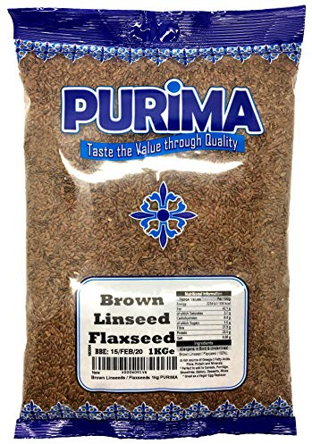 Brown Linseeds 1kg – 1 kg Flaxseeds Whole Beige Linseed Flaxseed Unmilled Flax Seed Raw Vegan Bulk (Packaging May Vary) PURIMA