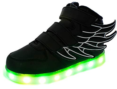 Lovelysi Kinder Junge Mädchen 7 Farbe USB Aufladen LED Hoch-Oben Schuhe Leuchtend Sportschuhe Farbwechsel Sneaker Turnschuhe für Junge Mädchen Geburtstagsgeschenk