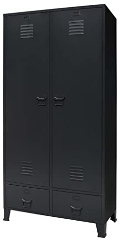 vidaXL Kleiderschrank Metall Industrie-Stil 90x40x180cm Garderobenschrank