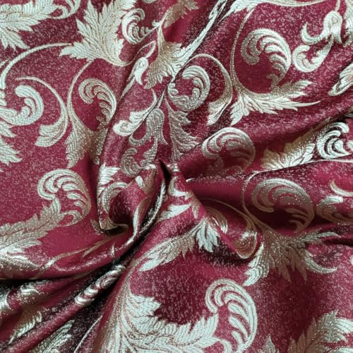 Tappezzeria in Stoffa Raso Damascato Laminato a Metraggio H 280 cm, Ideale per Divano, Tende, Tovaglie, Cuscini e Copriletto - Venduta a Taglio Unico e Perfetta per Arredamento Casa e Foderare Mobili