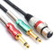 SiYear XLR Female to Dual 6.35mm 1/4 inch Male Audio Y Splitter Cable, 6.35mm Mono to XLR 3Pin Microphone Audio Converter Cable(2m)