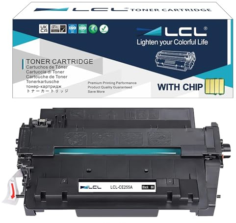 LCL Kompatibel Tonerkartusche 55A CE255A (1 Schwarz) Ersatz für HP LaserJet Enterprise P3010 P3011 P3015 P3016 P3015d P3015dn P3015n P3015x 500 MFP M525dn M525f LaserJet Pro M521dn MFP MFP M521dw