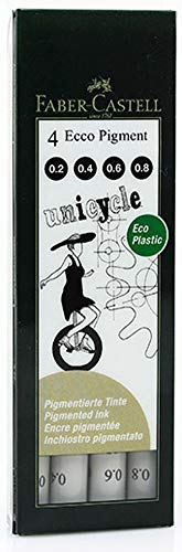 Faber-Castell Tintenschreiber ECCO PIGMENT - 4er Set (0,2/0,4/0,6/0,8 mm) ; Packungsinhalt: 4 er Pack