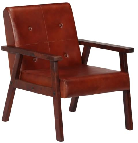 vidaXL Sessel Braun Echtleder