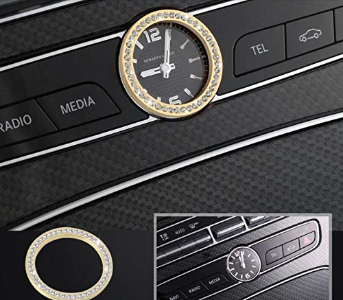 NIUHURU Accessori per interni auto adatti per Mercedes Benz Classe C GLC (anello centrale per orologio, 1 pezzo, oro)