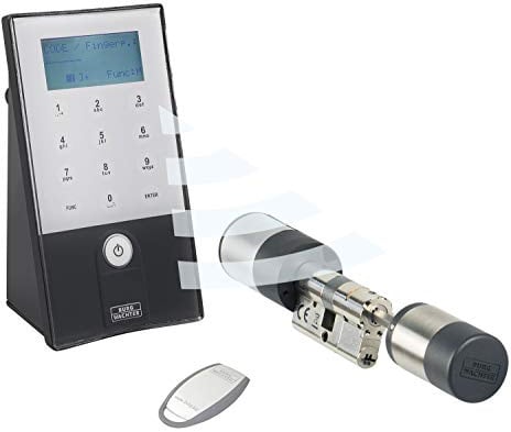 BURG-WÄCHTER Elektronisches Türschloss inkl. Funkschlüssel, Set aus Zylinder, Keypad und Transponder, Türöffnung per App, Zahlencode oder Funk, ENTRYeasy 5651 PIN Set