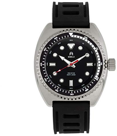 SHIELD Dreyer Quartz Black Silicone Silver Men's Watch SLDSH107-2