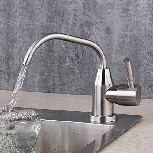 grifo cocina ventana, grifo cocina y osmosis, acero inoxidable 304, grifo de grifo abatible fregadero puro, purificador de agua, cuello de cisne,1/2 o 1/4, grifo-Acero inoxidable cepillado B