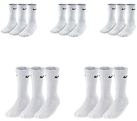 NIKE 12 Paar Herren Damen Socken Tennissocken Sportsocken Laufsocken Paket Bundle SX4508 Weiß Schwarz Grau