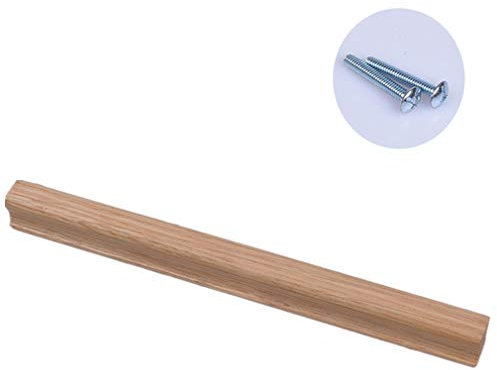 Massivholz Schrankgriff Möbelgriff,Kommode Kabinett Türgriff,Holz Schubladengriffe Stangengriffe Küchengriff,Hardware für Badezimmermöbel,Euro Vintage Bar Knopf,Holzfarbe(OakCenter 320mm)