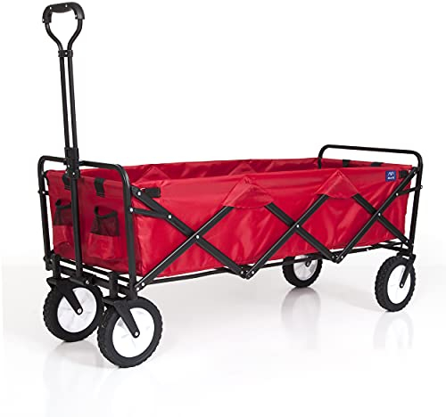 Mac Sports WTCX-201 Erweiterter zusammenklappbarer Outdoor-Nutzwagen, Rot